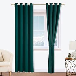 Cortinas De Tela Para Dormitorios Matrimoniales Viste tu hogar Cortinas Opacas Reversible Cortinas Salon Mordernas 2 Piezas Termicas Aislantes Frio y Calor, Cortinas Dormitorio Opacas - Verde, 140 cm x 175 cm