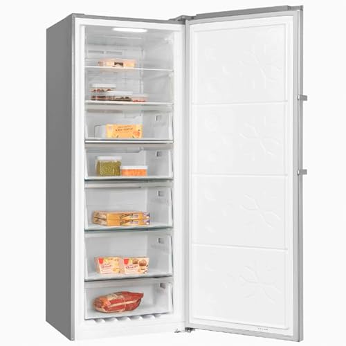 Exquisit® Congelador Vertical 380L, Inoxlook, Clase D, Tecnología No-Frost, Control Digital, Función DUAL, Congelación Rápida, Puerta Reversible, Medidas (185,5 x 71,0 x 71,0 cm)