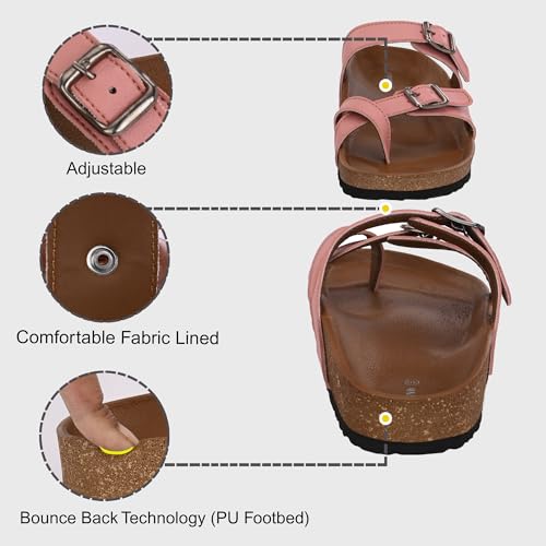 Image of Centrino Women's Berkin-Style Slip-On Sandals | Open Toe Design | Soft PU Footbed | Lightweight & Comfortable | Arch Support | On-Grip Sole | Casual Outdoor Wear (7693)