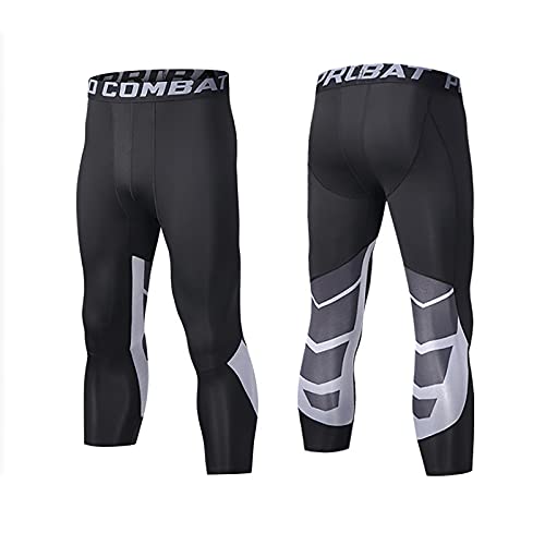 コンプレッションタイツ 7分丈 メンズ ストレッチ ハニカム 