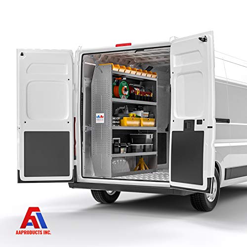 AA Products SH-6005 Steel Mid/ High Roof Van Shelving Storage System Fits Transit, NV, Promaster and Sprinter, Van Shelving Units, 52\'\'W x 60\'\'H x 13\'\'D