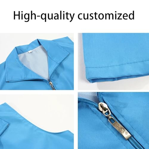 East-hai-buy Benutzerdefinierte Logo Weste Personalisierte Bild/Text Weste Sommer Ärmellose Dünne Atmungsaktive Uniform Arbeitskleidung Männer Frauen Casual Jacke Mantel Color2,XL
