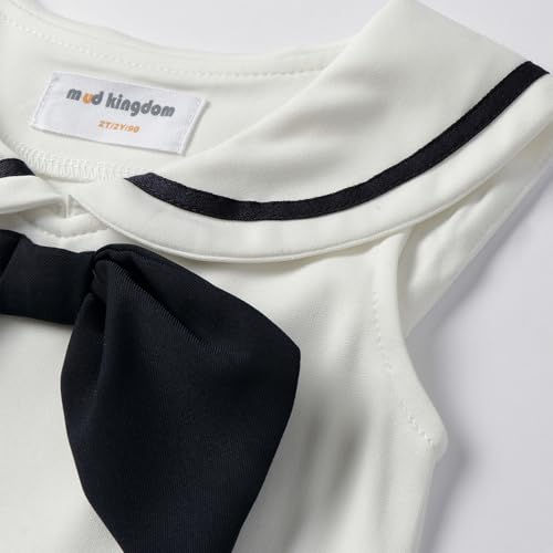 Mud Kingdom Little Girls Nautical Sailor Dress Summer Sleeveless Pleated School Uniform4