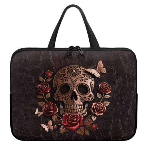 Bolsa portátil 15 calavera rosa para universidad y viajes en transporte