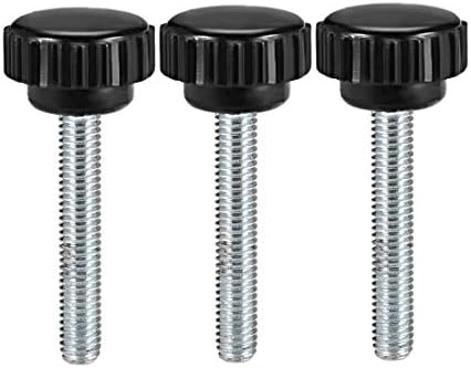 sourcing map M6 x 40mm Male Thread Knurled Clamping Knobs Grip Thumb Screw on Type 3 Pcs