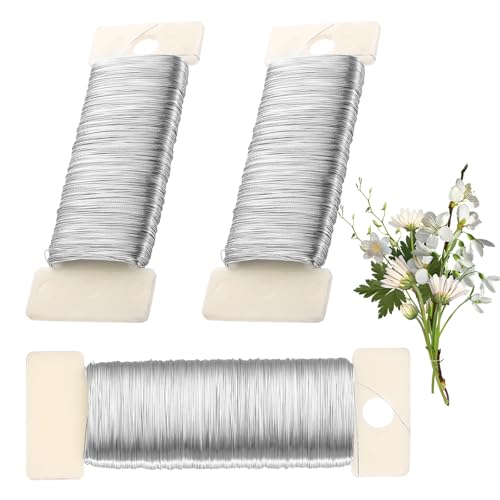 Alambre para Joyería de Plata, 0,3 mm x 100 m Alambres Grueso para Manualidades, Alambre Floral para pulseras, bisutería, DIY, arreglos florales, ramos y modelado