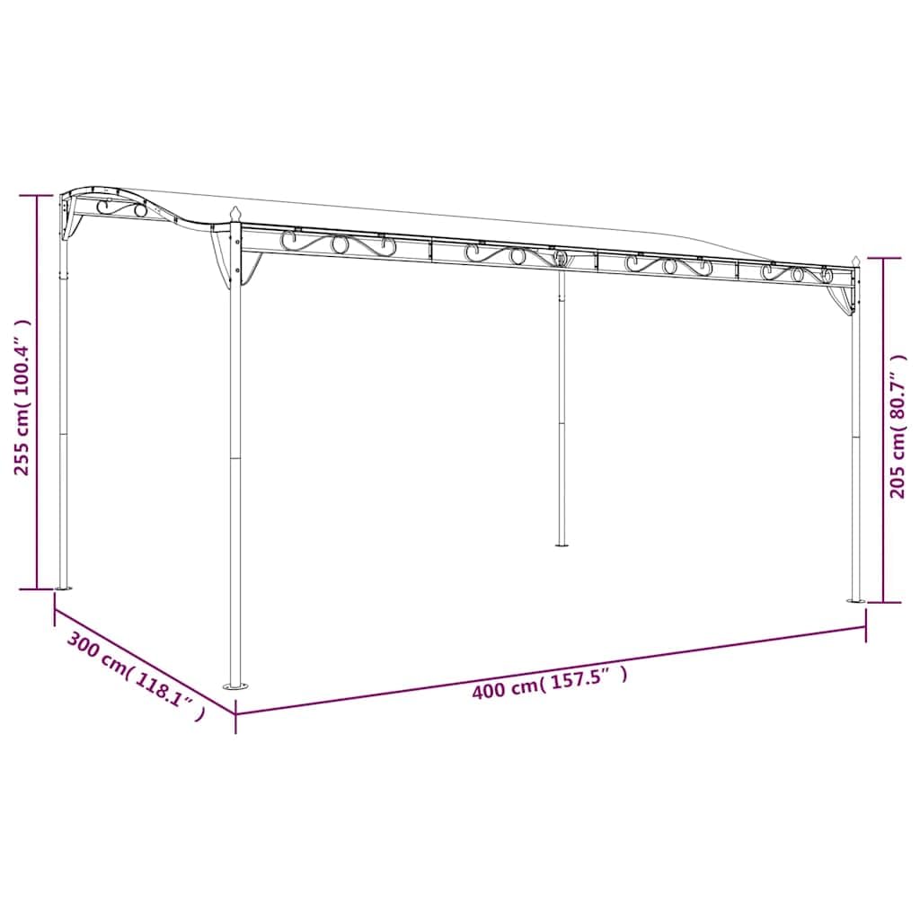 Tenda da sole in acciaio grigio antracite, 4 x 3 m, 180 g/m²
