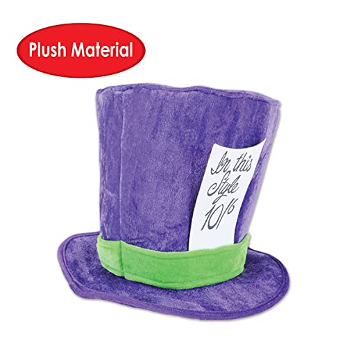 Beistle 60059 Plush Mad Hatter Hat, Purple/Green