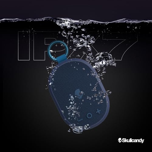 Image of Skullcandy Kilo Wireless Bluetooth Speaker - IPX7 Waterproof Mini Bluetooth Speaker with 24 Hour Battery, Downward Firing Passive Radiator, and True Wireless Pairing - Perfect for Outdoor (Black)
