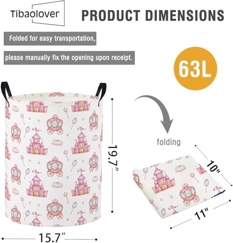 Image of Baby Laundry Basket Baby Nursery Hamper Kids Laundry Basket Toy Storage Bin for Boys Room Decor Gift Baskets for Bedroom Bathroom(Castle)