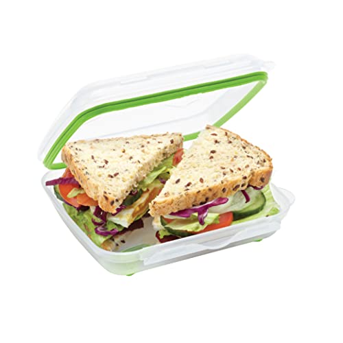 Smash Leakproof Sandwich Lunch Box Green | BPA-Free, Reusable & Eco-Friendly | Airtight Food Storage Container for School, Work & Travel | Dishwasher Safe & Durable Lunch Solution