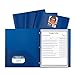 C-Line Two-Pocket Heavyweight Poly Portfolio with Prongs, For Letter Size Papers, Includes Business Card Slot, 1 Case of 25 Portfolios, Blue (33965-25)