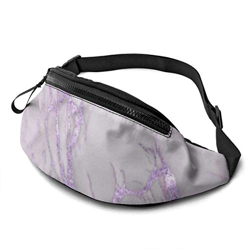 XCNGG Bolso de cintura corriente bolso de cintura de ocio bolso de cintura bolso de cintura de moda Marble Love Purple Metallic Belt Bag 13.7 X 5.5 inch Unisex Running Waist Packs Fashion Casual Waist