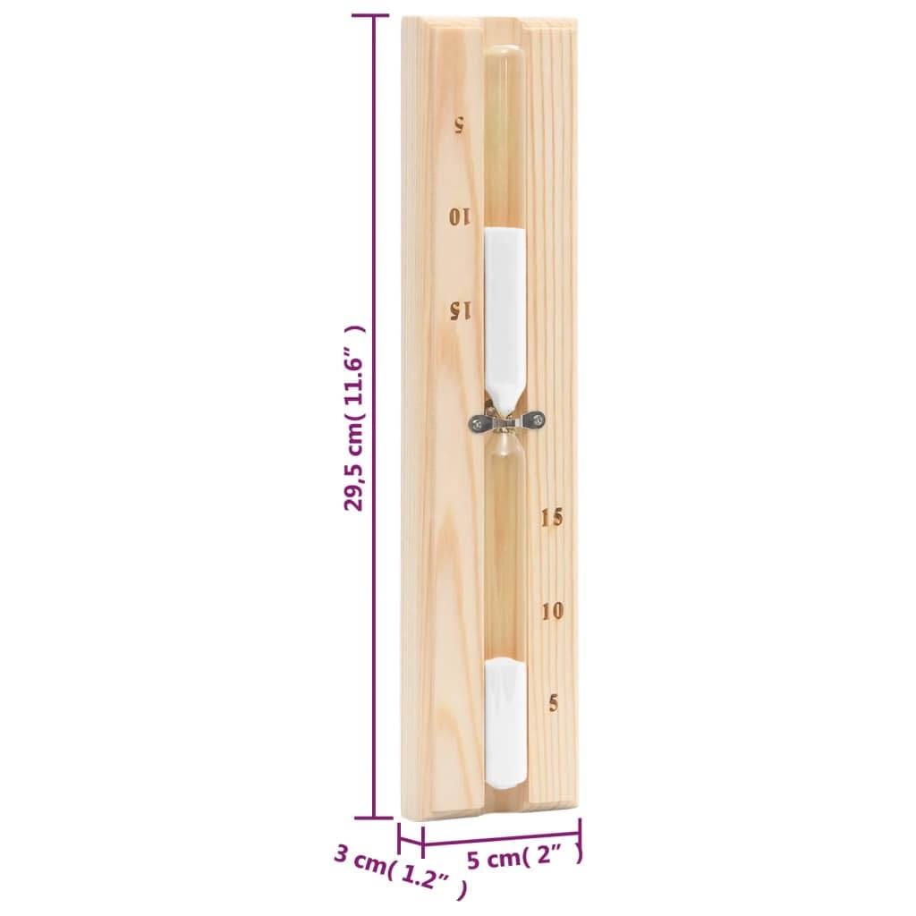 vidaXL 2-in-1 Sauna Hygrothermograph Sanduhr Set Saunazubehör Hygrometer Thermometer Saunauhr Klimamesser Glas Hitzebeständig Massivholz Kiefer
