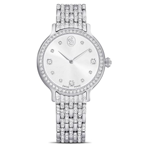 Montre Imber Swarovski en acier argenté de fabrication suisse de prestige