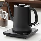 LOWYA ロウヤ 電気ケトル カフェケトル コーヒーケトル 温度調節 保温機能付き 小型 細口 おしゃれ ブラック