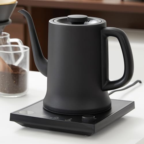 LOWYA ロウヤ 電気ケトル カフェケトル コーヒーケトル 温度調節 保温機能付き 小型 細口 おしゃれ ブラックのサムネイル