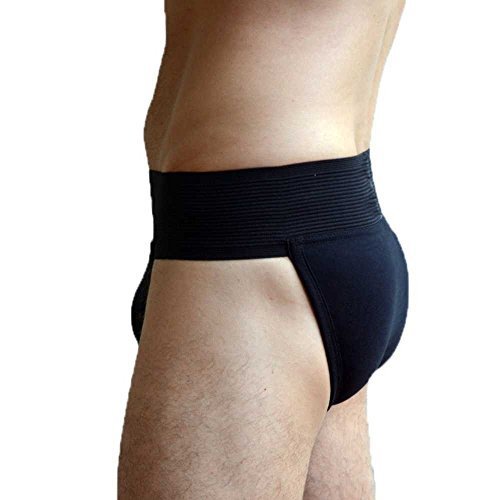 Wmx Gym Cotton Supporter Back Covered With Cup Pocket Athletic Fit Brief Multi Sport Underwear (Tra, Black M) #TOP2