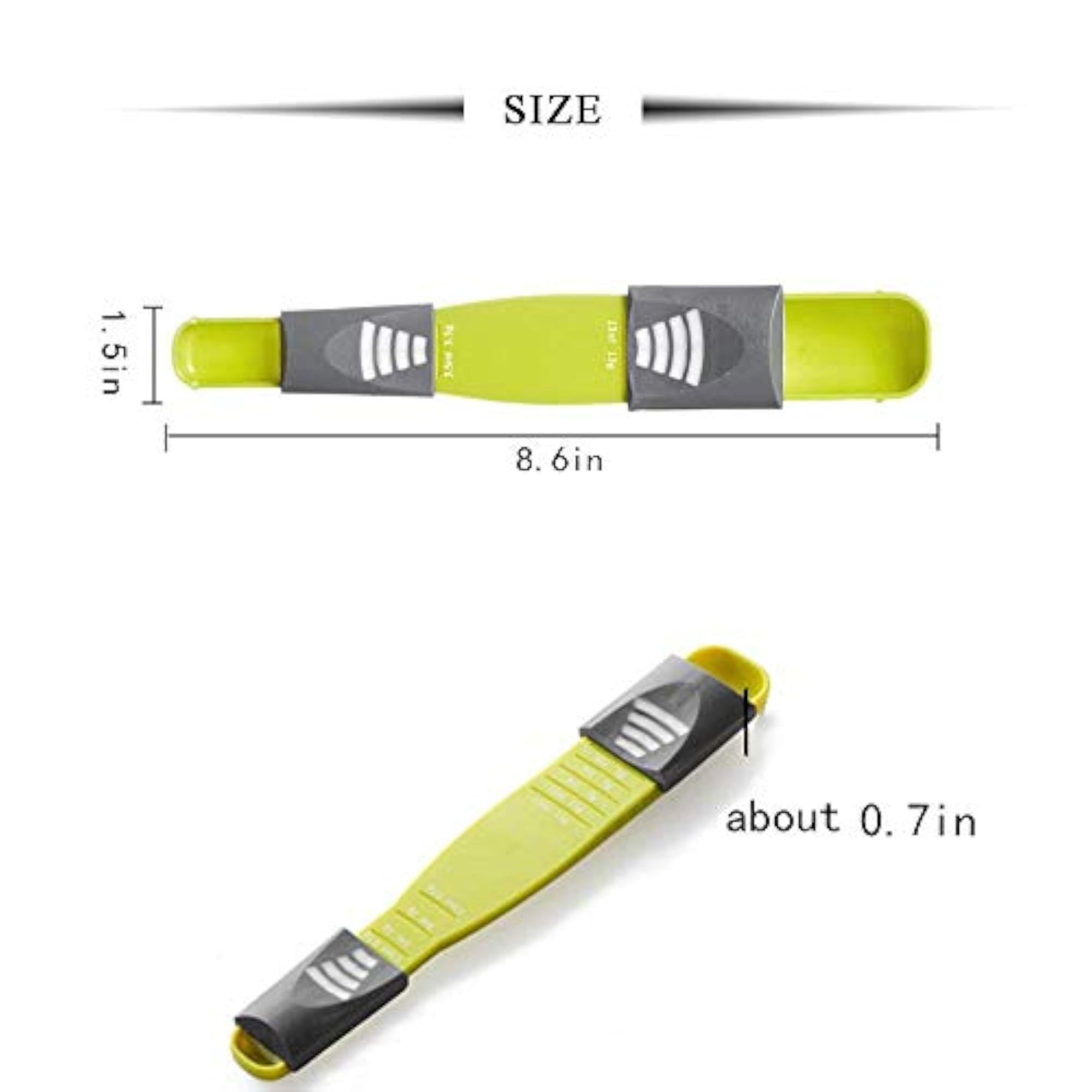Double End Eight Stalls Adjustable Scale Measuring Spoons