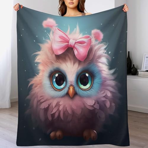 Couverture hibou mignon plaid de canapé en flanelle douce de 180x200 cm - 2