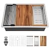 28 Inch Undermount Kitchen Sink Workstation 16 Gauge Stainless Steel Sink Round Corners Single Bowl Under Counter Legde Deep Kitchen Sinks Basin 28x19x9