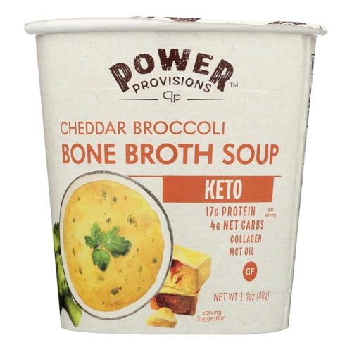 Power Provisions Cheddar Broccoli Bone Broth Soup Cups - Keto