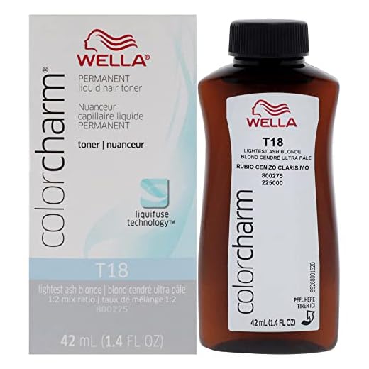 WELLA colorcharm Hair Toner, Neutralize Brass With Liquifuse Technology, T18 Lightest Ash Blonde, 1.4 oz