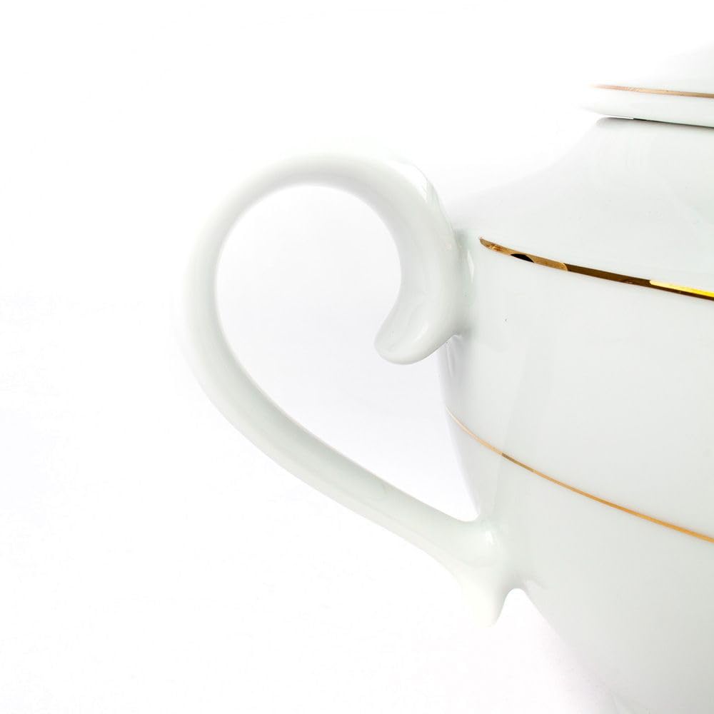Sopera de porcelana blanca (2,5 l) Bremen, 1 tapa de porcelana, filo de oro, edición limitada