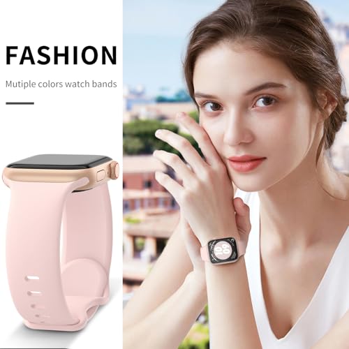 AMSKY 6 Pack Sport Bands Compatible with Apple Watch Band 38mm 40mm 41mm 42mm 44mm 45mm 49mm 46mm,Silicone Waterproof Strap for iWatch Apple Watch Series 11 10 9 Ultra 8 7 6 5 4 3 2 1 SE Women Men.