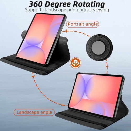 Image of TGK 360 Rotatable Flip Cover for Samsung Galaxy Tab S10 Lite 5G 10.9 inch Case Model SM-X400 /SM-X406B 2025 (Black)