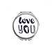 Love You Cute Quote Handwrite Style Hand Compact Mirror Round Portable Pocket Glass
