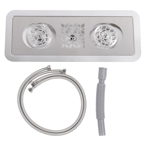 Fabater Pitcher Rinser, Stainless Steel Glass Rinser with Side Sprays, Drain and Drip Tray, Embedded Multi Angle High Pressure Glass Cup Washer for Home Kitchen Coffee Shop, Space Saving