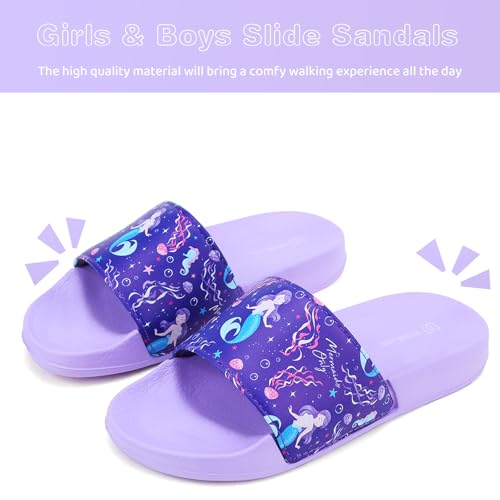 Image of WateLves Girls & Boys Slide Sandals Kids Summer Slippers Slip On for Outdoor Beach Pool Shower (Little Kid /Big Kid)