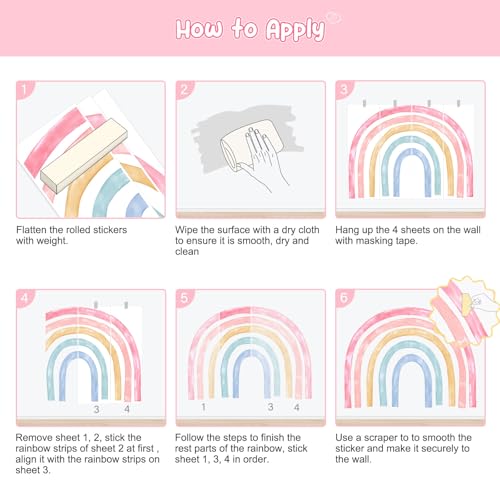 Stickers muraux enfants arc en ciel grand format 143x109cm Supzone