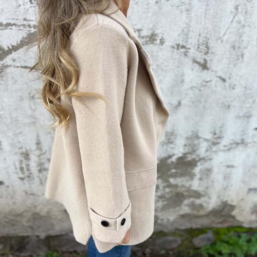 Women's Woolen Coats Business Casual Outerwear Elegant Trench Coat Loose Lapel Cardigan Fall Winter Jacket3