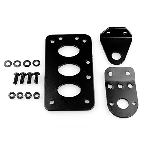 Anauto Motorcycle Brake Tail Light License Plate Side Mount Metal Bracket Black