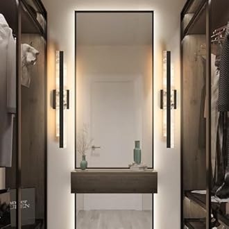 HAHZT Modern Bathroom Vanity Light: Matte Black 27 inch 28W Dimmable LED Bath Bar Light Fixtures Over Mirror - Wall Sconce Picture Lights for Paintings Cabinets Bedroom 3000k