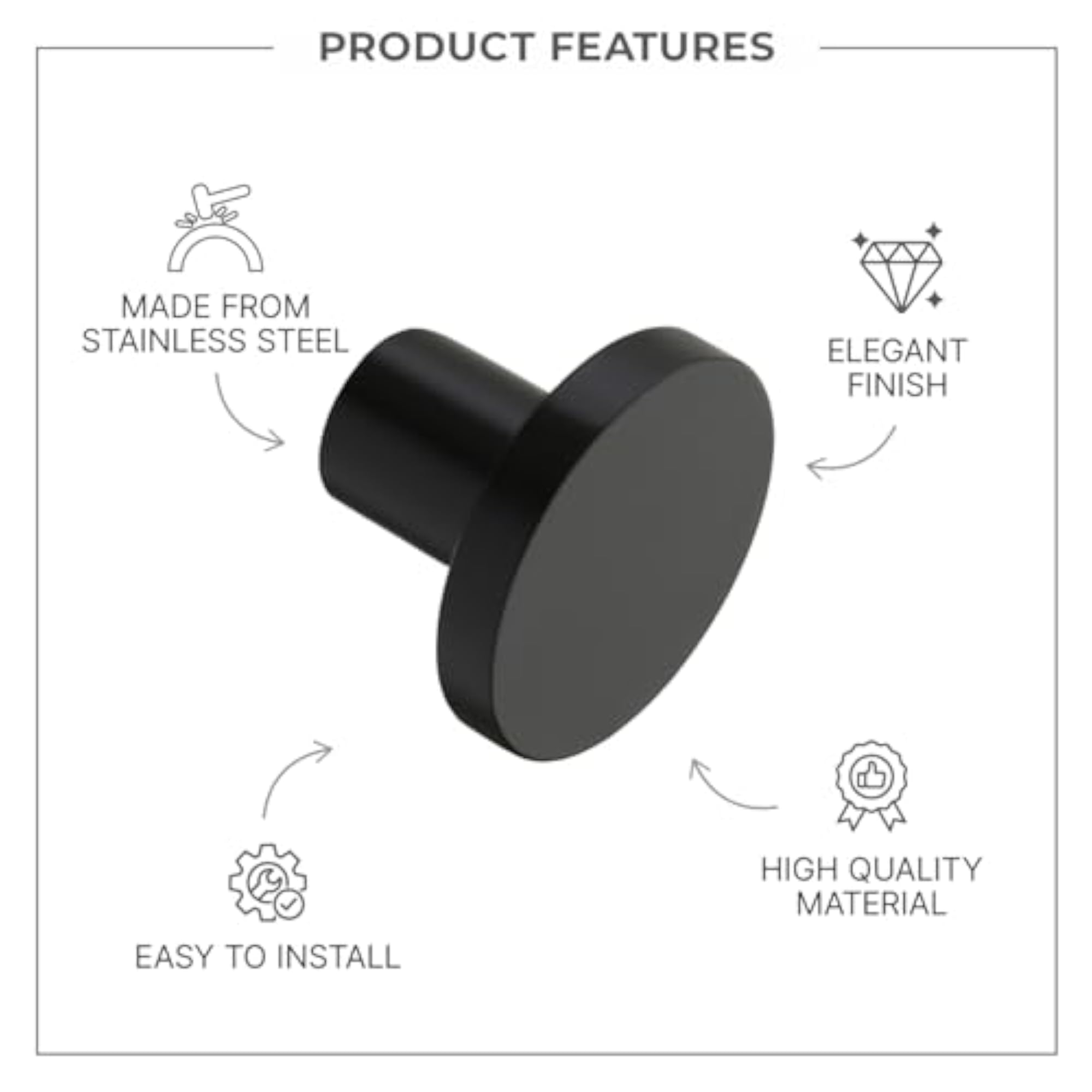 Durable Stainless Steel Cabinet & Drawer Pull Knobs