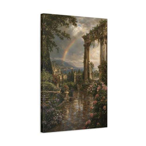 Tableau jardin victorien pour habiller le mur vide de votre salon