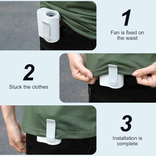 Ventilateur portable rechargeable à suspendre avec affichage LED multi-usage - 7