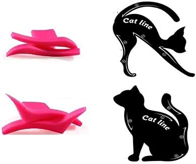 SOZZUMI Professional Reusabl Cat Eye Winged Eyeliner Stamp + Cat Line Eyeliner Stencil, Stamp Seal Eyeshadow Template Card For Beauty Makeup Cosmetic Tool (set of 4)