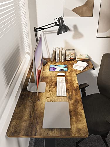 Ciays L-Shape Electric Standing Desk, 55 X 34, Rustic #TOP4