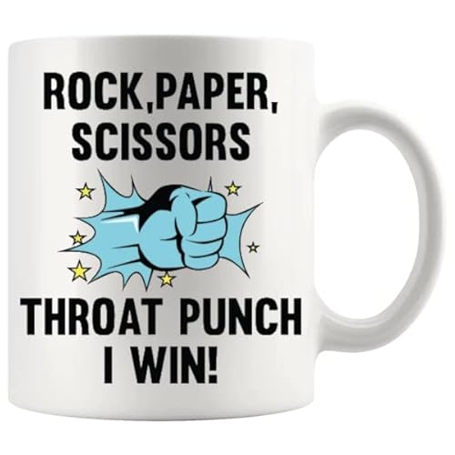 Rock Paper Scissors Throat Punch Mugs & Coasters (Mug)