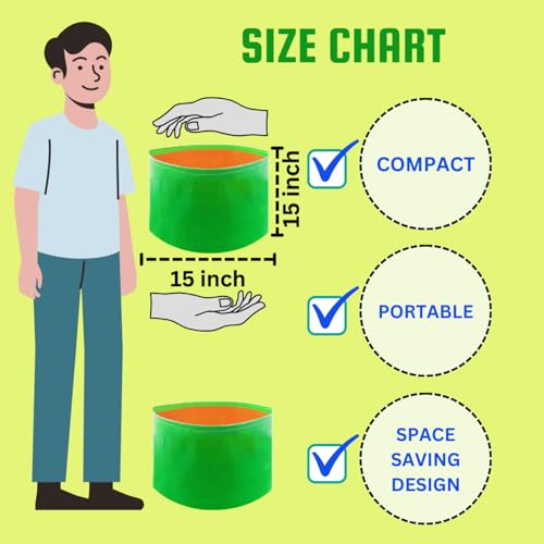 Image of by Bright Enterprises HDPE Grow Bags 15x15 Inch (Set of 9) - Heavy Duty Grow Bags for Terrace & Home Gardening | Plant Bags for Vegetables, Fruits and Plants | Grow Bag Combo Pack