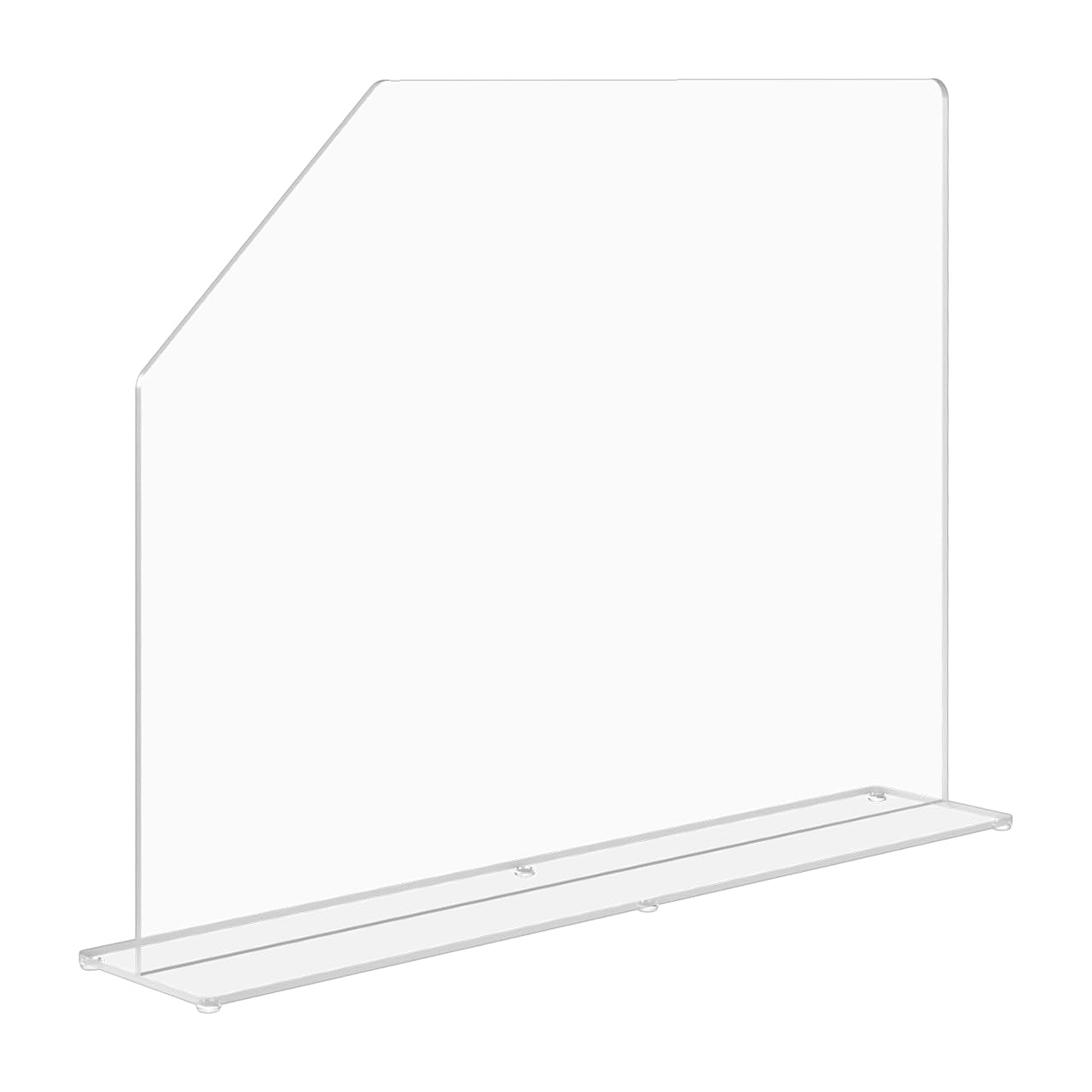 Sink Splash Guard Clear Acrylic with Easy Reach Cutaway Free Standing One Piece Protective Shield 23.5" x 4.5" x 18" Barrier for Kitchens Medical Offices and Labs by Marketing Holders