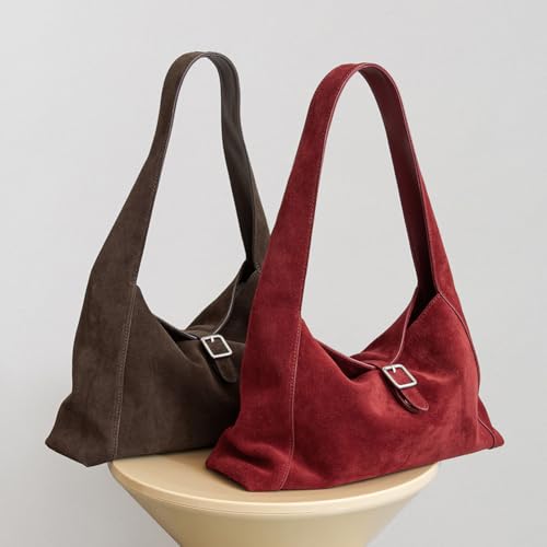 Premium Suede Leather Tote Purses for Women Large Capacity Shoulder Handbag Suede Hobo Bag2