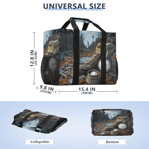 Nander Forest Baseball Foldable Tote Bag Waterproof Sandproof Women Beach Bag Handbag Gym Bag Travel Shopping Bag2