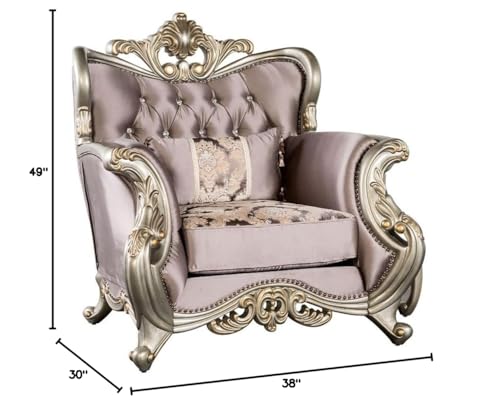 Sillón terciopelo Champagne miniatura 3
