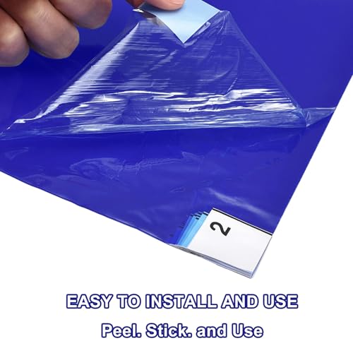 Image of uxcell 150pcs Adhesive /Sticky /Tacky Mats 13 inch x 17 inch Case of 5 Mats, 30 Sheets Each, for Cleanroom, Warehouse, Laboratory, Capture Dirt and Dust, Blue