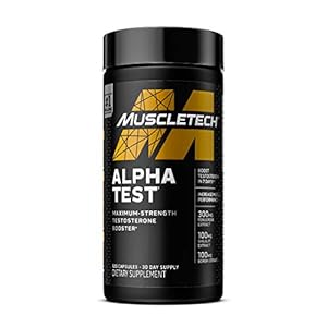 Testosterone Booster for Men | MuscleTech AlphaTest | Tribulus Terrestris & Boron Supplement | Max-Strength ATP & Test…
